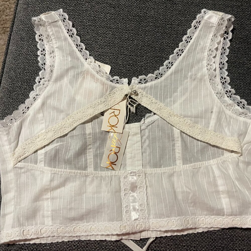 Vintage NVT Romantic Crop Top LaROK With Lace and Open Back. S -M - Picture 8 of 11